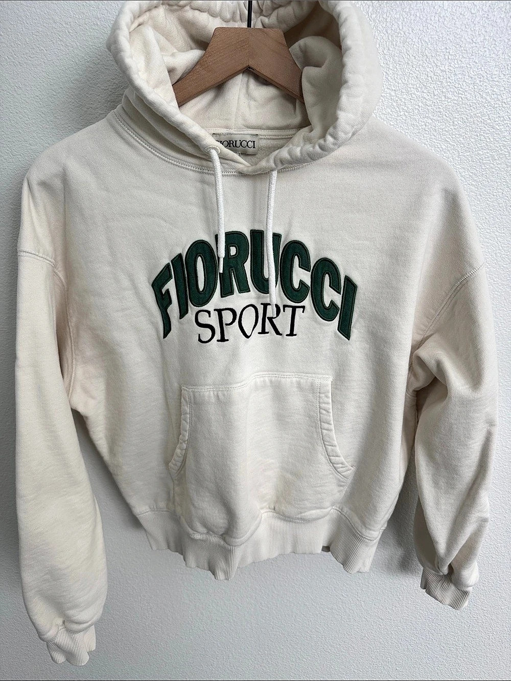 Fiorucci Sport Hoodie Organic Cotton Cream Size Small